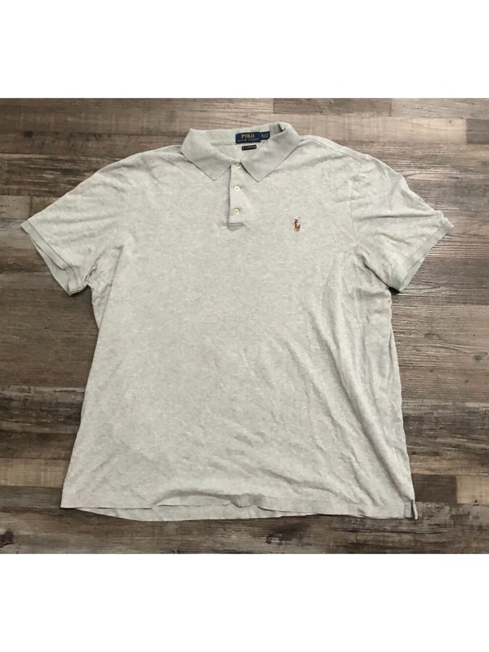 Polo Ralph Lauren Mens XL Gray Classic Fit Short Sleeve Polo Shirt